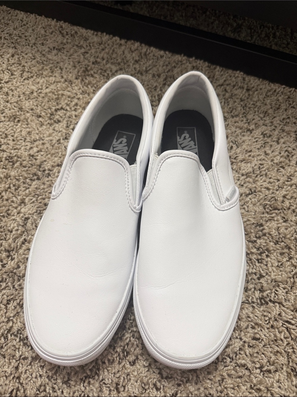 Vans White Leather Slip-On Loafers for Men